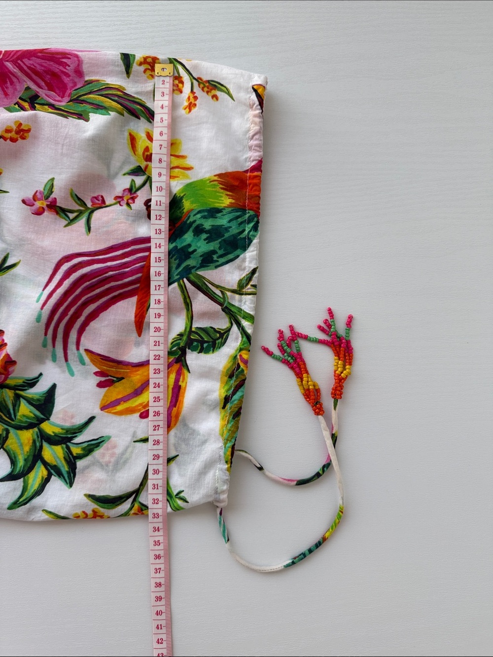 FARM Rio White Floral Boho Tie-Front Ruffle Blouse - Picture 9 of 12